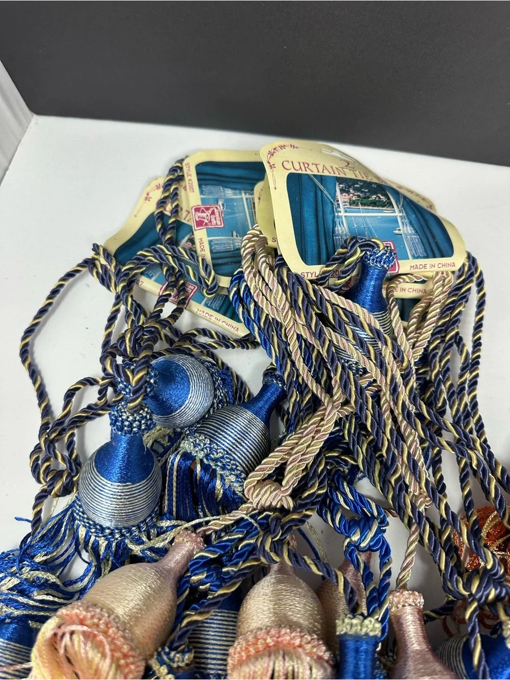 NEW Lot of 12 Ribbon Tassel Tie Back Sets Curtain Drapery Trim X0